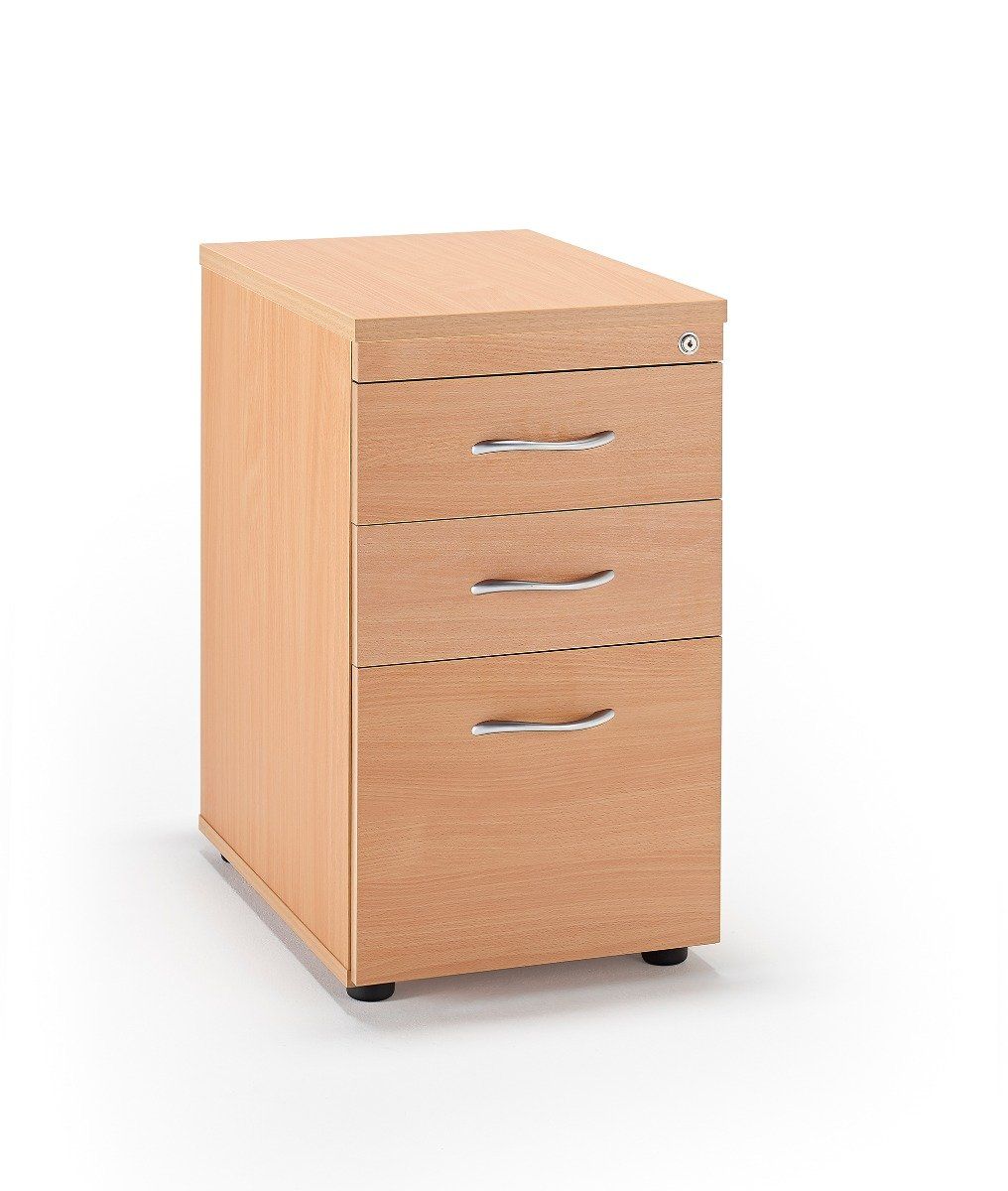 Second Hand Beech Desk High Pedestals