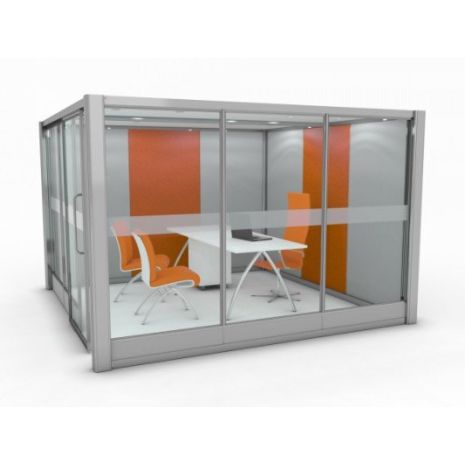 Partially Glazed Square Quiet Space Acoustic Pod
