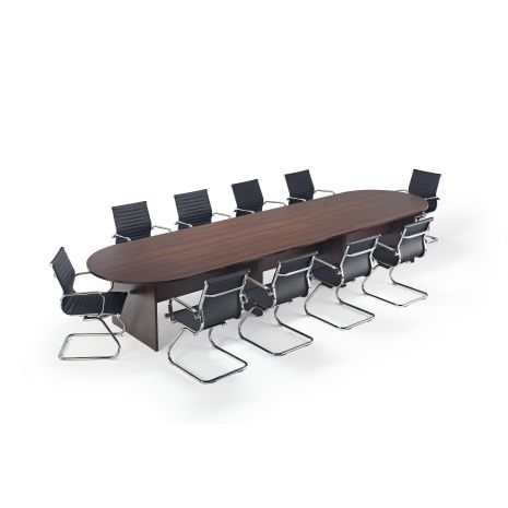 Walnut Executive Modular Boardroom Table & Charles Eames Style Chairs - 8 Chairs Boardroom Table