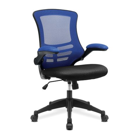 Air Mesh Two Colour Swivel and Cantilever Chairs-Blue-Swivel Office Chair