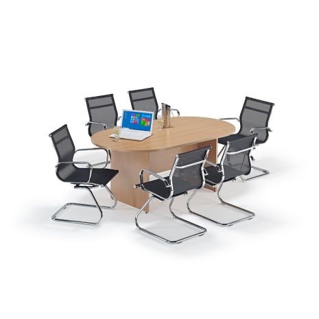 Beech Executive Boardroom Table and Mesh Cantilever Bundle