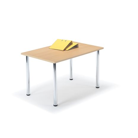 Beech Office Table with Chrome Legs