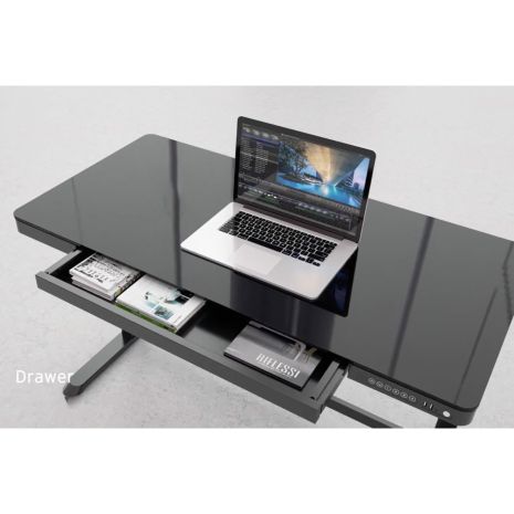 Smart Height Adjustable Sit Stand Desk With Drawer And USB Charging