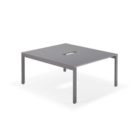 Graphite Grey Executive Bench Desks Pod of Two with Anthracite Legs