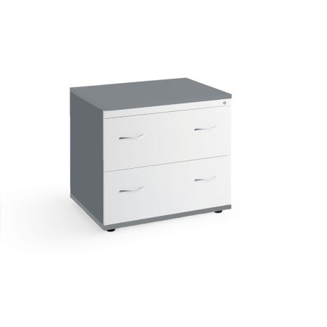 Graphite and White Office Side Filing Cabinet