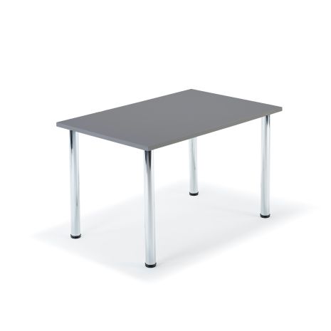 Graphite Office Table with Chrome Legs