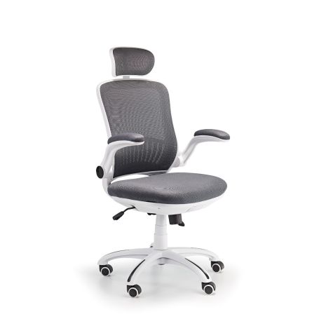 Deluxe Air Mesh Grey Swivel Chair with Headrest