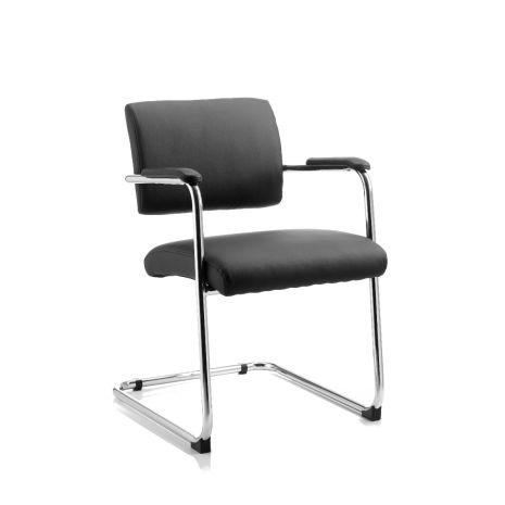 Leather Cantilever Side Chair