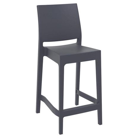 Maya Modern Bar Stool-Grey-Seat Height 650mm - H980mm x W440mm x 500mm