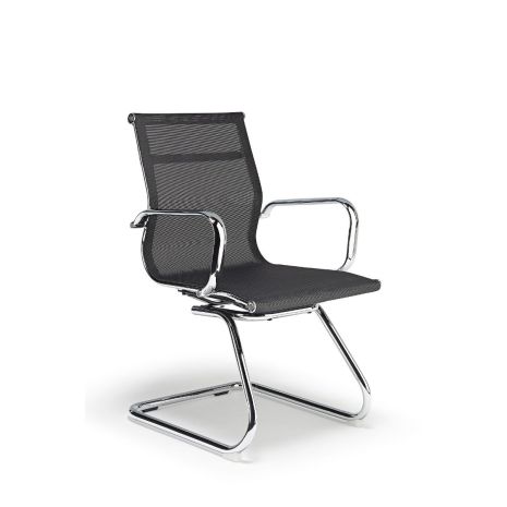 Charles Eames Inspired Black Mesh Boardroom Chair