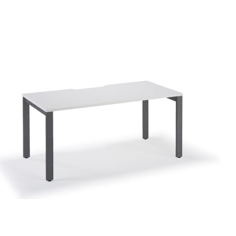 White Executive Bench Desks With Anthracite Grey Legs