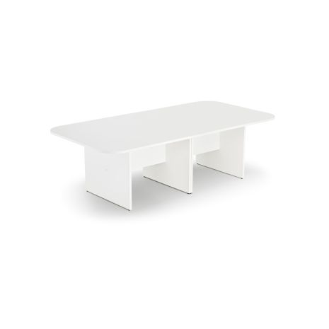 Modern White Rectangular Boardroom Table